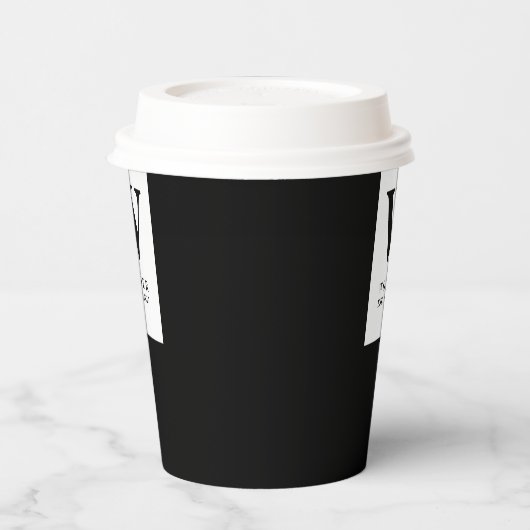 Refined Newly Wed Monogram | Black Minimalist Wedd 紙コップ (左)