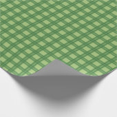 Refined Olive and Forest Green Fine Check Gift ラッピングペーパー (角)