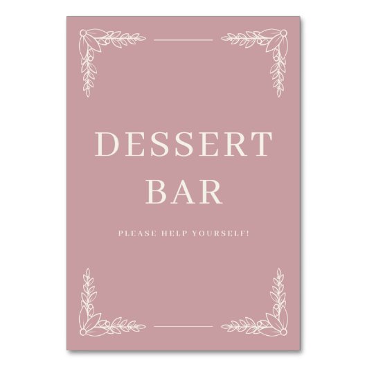 Refined Pink Floral Dessert Bar テーブルナンバー (正面)