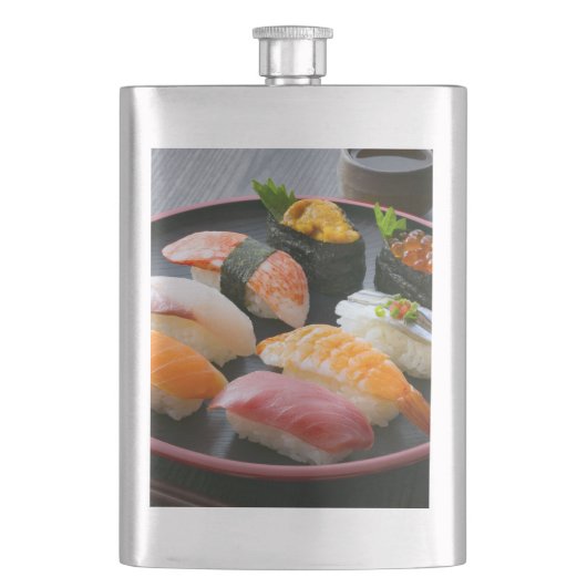Refined Pour – Elegant Round Sushi Flask フラスク (正面)