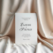 Refined Script White QR Code Details Wedding 招待状