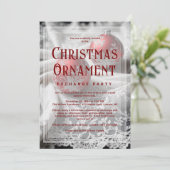 Refined Vellum Grey Shades Red Christmas Ornament 招待状 (スタンド正面)