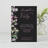 Refined Watercolor Wildflower  Named 60th Birthday 招待状 (スタンド正面)