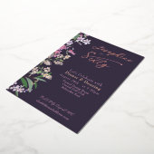 Refined Watercolor Wildflower  Named 60th Birthday 箔招待状 (回転した状態)