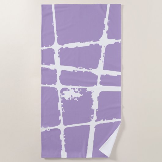 Refined White Light Grunge Modern Dirty Mesh ビーチタオル (正面)