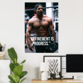 Refinement Is Progress Fitness Quote Poster ポスター (ホームオフィス)