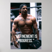 Refinement Is Progress Fitness Quote Poster ポスター (正面)