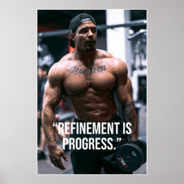 Refinement Is Progress Fitness Quote Poster ポスター