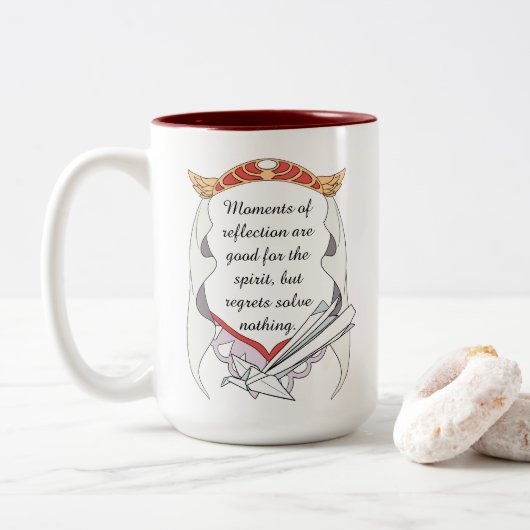 Reflect but don’t Regret Inspirational Mug ツートーンマグカップ (ドーナツ)