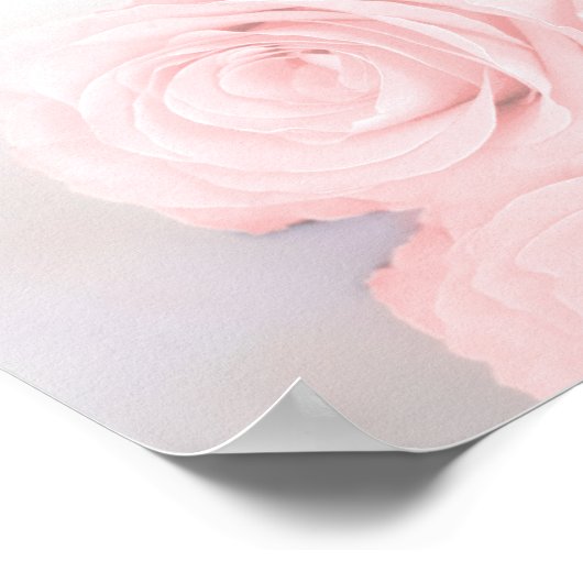 Reflecting Pink Rose 5 Table Wedding Seating Chart ポスター (角)