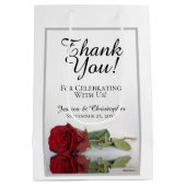 Reflecting Red Rose 結婚's Thank You ミディアムペーパーバッグ (裏面)