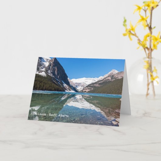 Reflection on Louise - Banff np（カナダ） カード (黄色い花)