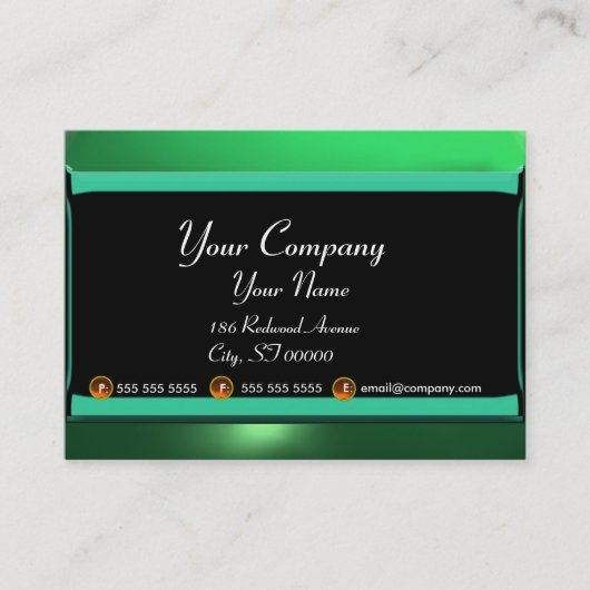 REFLECTIONS 2 JADEモノグラム白黒緑 名刺 (正面)