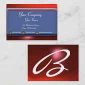 REFLECTIONS 2 RUBYモノグラム白い青の赤 名刺 (正面/裏面)