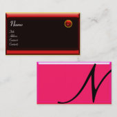 REFLECTIONS 2 RUBYモノグラム黒の赤い黄色のピンク 名刺 (正面/裏面)