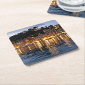 Reflections of Romantic Portofino, Italy Coaster スクエアペーパーコースター (アングル)
