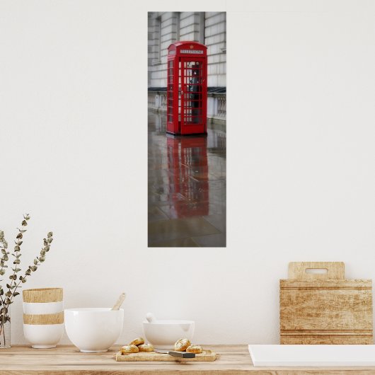 Reflections on a Red Phone Box - London Poster ポスター (キッチン)