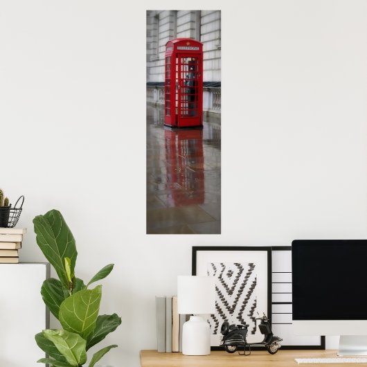 Reflections on a Red Phone Box - London Poster ポスター (ホームオフィス)