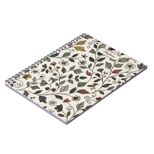 Reflective Intricate Whimsical Vine ノートブック (左側)