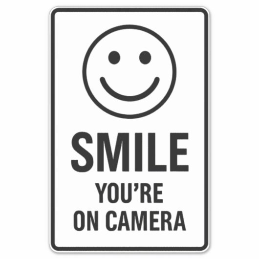 Reflective "You Are On Camera" Warning Sign シール (正面)