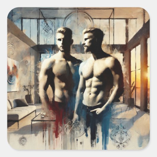 Reflets de Passion - L'Étreinte Moderne スクエアシール (正面)