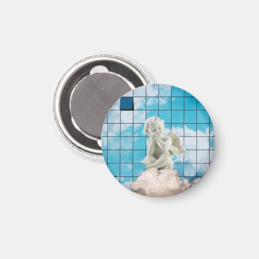 Reflexivo Azul Espiritual Anjo Obra Conceitual マグネット (正面/裏面)