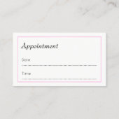 Reflexologistのアポイントメントの名刺 予約カード (裏面)
