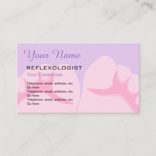 Reflexologistのアポイントメントの名刺 予約カード (正面)