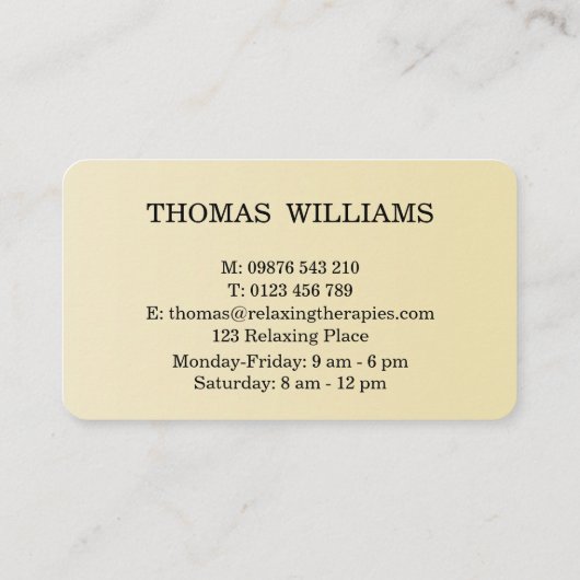 Reflexology 名刺 (裏面)