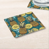 Refresca tu Mesa con Estilo de Piñas スクエアペーパーコースター (アングル)