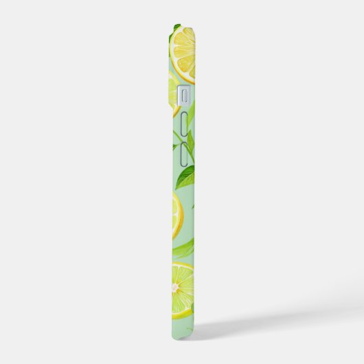 Refreshing Lemon Botanical Phone Case iPhone 15ケース (左側面)