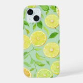 Refreshing Lemon Botanical Phone Case iPhone 15ケース (裏面)