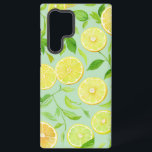 Refreshing Lemon Botanical Phone Case Samsung Galaxy S22 Ultraケース<br><div class="desc">This phone case features a fresh and cheerful design with illustrations of juicy lemons and limes. The vibrant yellow and lime green fruits are scattered among lively leaves, making you feel refreshed and energized just by looking at them. The subtle mint green background enhances the overall color palette, creating a...</div>