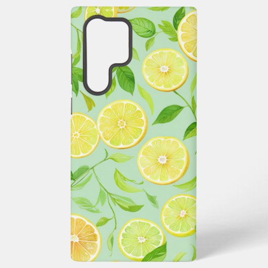 Refreshing Lemon Botanical Phone Case Samsung Galaxyケース (裏面)