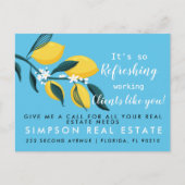 Refreshing Lemon Realtor Referral Pop-By Card ポストカード (正面)