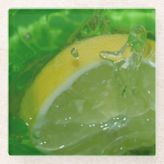 Refreshing Lemon Splash  ガラスコースター (正面)
