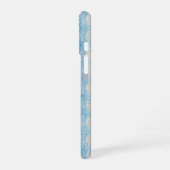 Refreshing Light Blue Floral Texture Phone Case iPhone 16ケース (左側面)