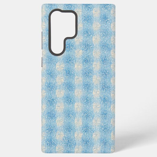 Refreshing Light Blue Floral Texture Phone Case Samsung Galaxyケース (裏面)