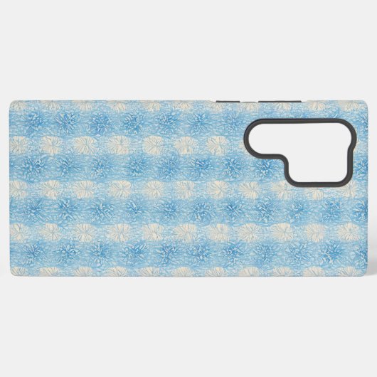 Refreshing Light Blue Floral Texture Phone Case Samsung Galaxyケース (裏面横)