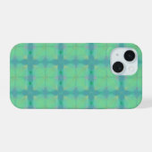Refreshing Mint Green Geometric Pattern Phone Case iPhone 15ケース (裏面横)
