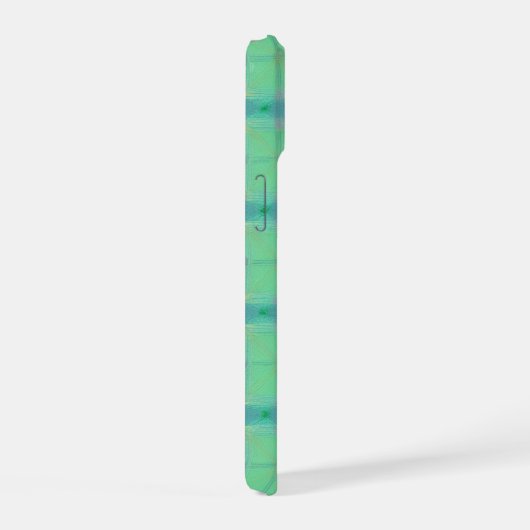 Refreshing Mint Green Geometric Pattern Phone Case iPhone 15ケース (右側面)
