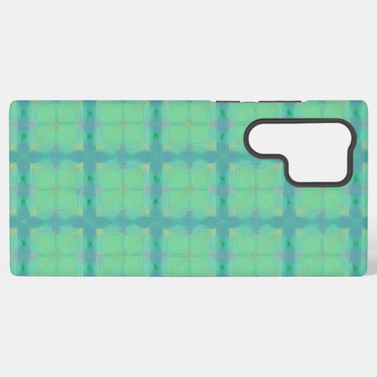 Refreshing Mint Green Geometric Pattern Phone Case Samsung Galaxyケース (裏面横)