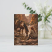Refreshing Pause | Horse Art | Postcard ポストカード (スタンド正面)