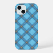 Refreshing Turquoise Plaid Phone Case iPhone 15ケース (裏面)