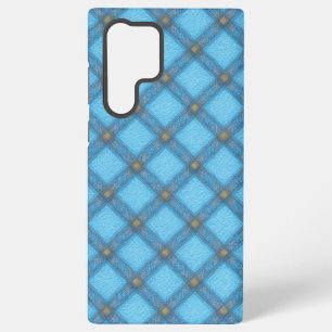 Refreshing Turquoise Plaid Phone Case Samsung Galaxy S22 Ultraケース