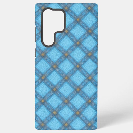 Refreshing Turquoise Plaid Phone Case Samsung Galaxyケース (裏面)