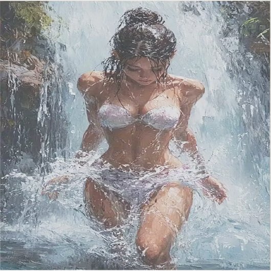 Refreshing Under a Waterfall シール (正面)