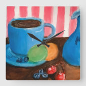 Refreshments スクエア壁時計 (正面)