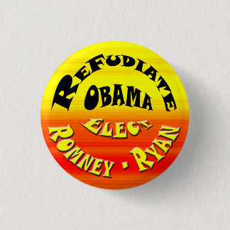 Refudiateオバマ- Romneyライアンを選んで下さい 缶バッジ