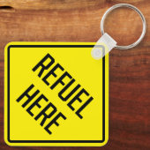 Refuel Hereメタルスクエアキーチェーン キーホルダー (裏面)